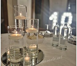 centro tavola candele galleggianti